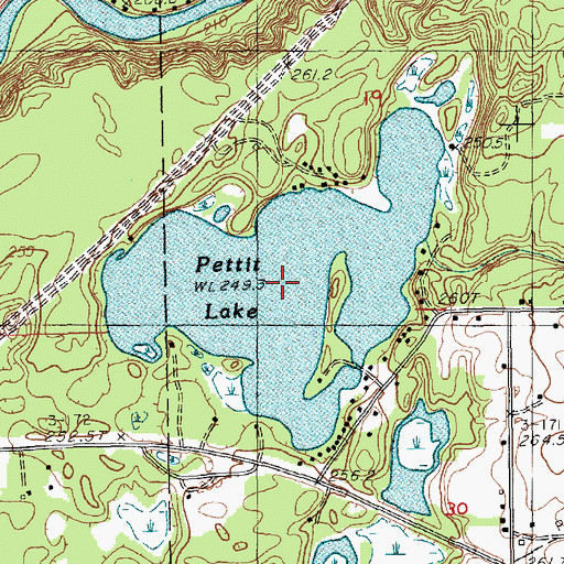 Topographic Map of Pettit Lake, MI