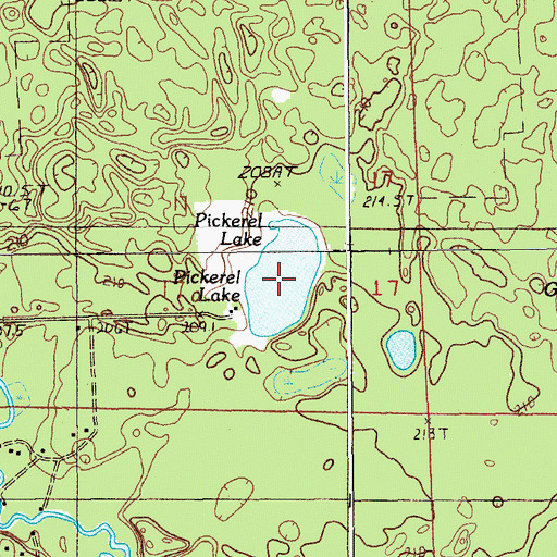 Topographic Map of Pickerel Lake, MI