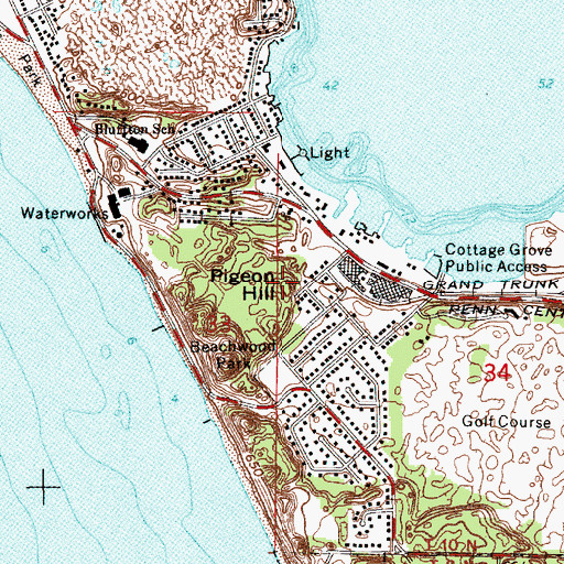 Topographic Map of Pigeon Hill, MI