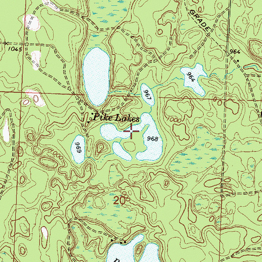 Topographic Map of Pike Lakes, MI
