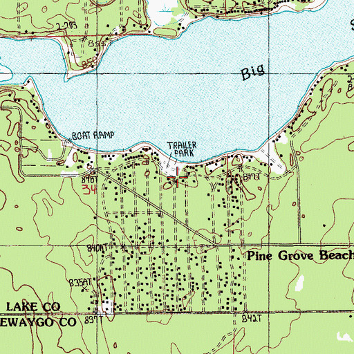 Topographic Map of Pine Grove Beach, MI