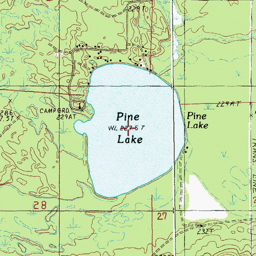 Topographic Map of Pine Lake, MI
