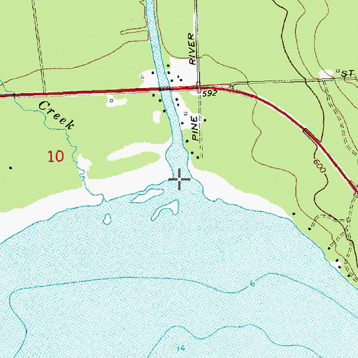 Topographic Map of Pine River, MI