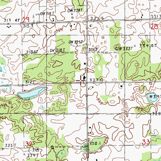 Topographic Map of Pineview School, MI