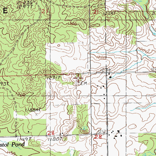 Topographic Map of Pioneer Cemetery, MI