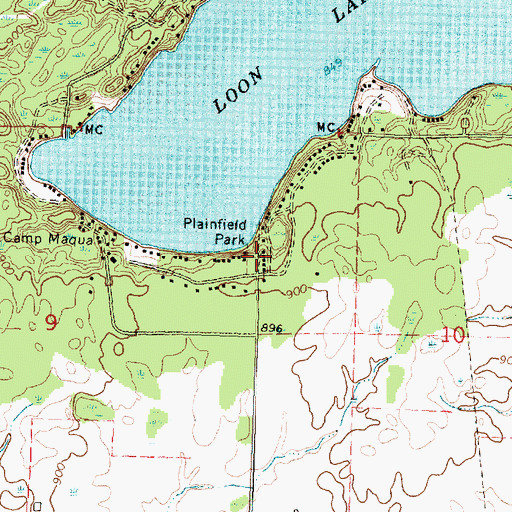 Topographic Map of Plainfield Park, MI