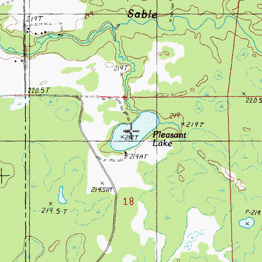 Topographic Map of Pleasant Lake, MI
