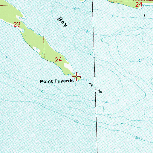 Topographic Map of Point Fuyards, MI