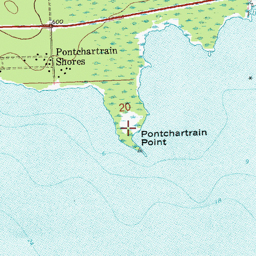 Topographic Map of Pontchartrain Point, MI