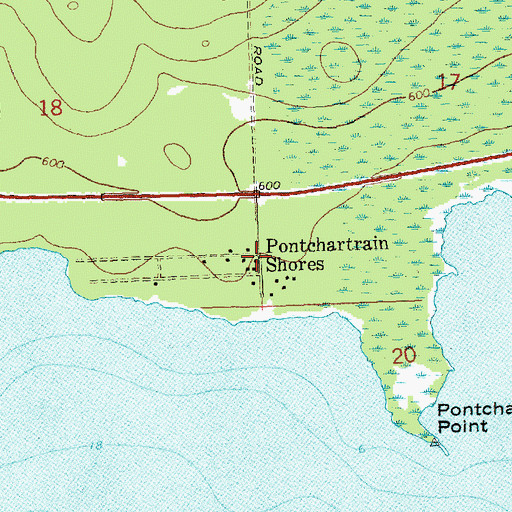 Topographic Map of Pontchartrain Shores, MI