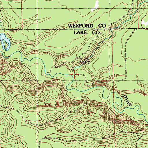 Topographic Map of Poplar Creek, MI