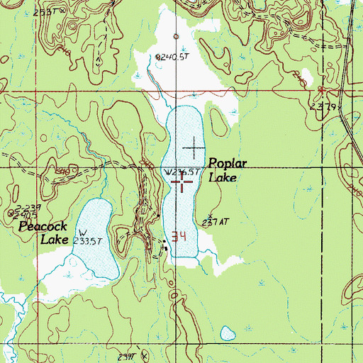 Topographic Map of Poplar Lake, MI