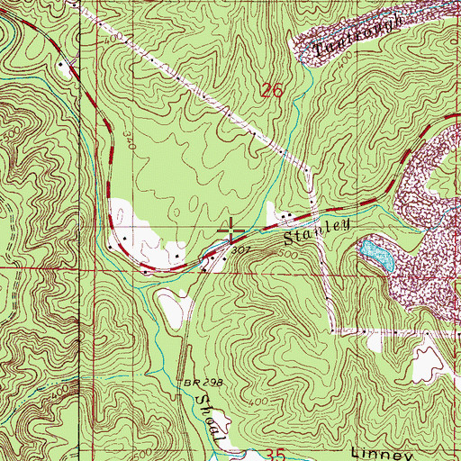 Topographic Map of Shoal Creek Church (historical), AL