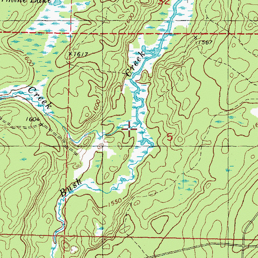 Topographic Map of Post Creek, MI