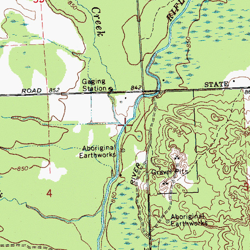 Topographic Map of Prior Creek, MI