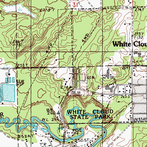 Topographic Map of Prospect Hill Cemetery, MI