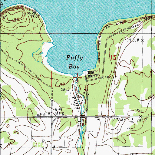 Topographic Map of Puffy Creek, MI