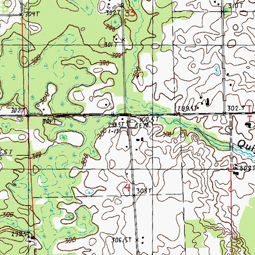 Topographic Map of Quigley Cemetery, MI