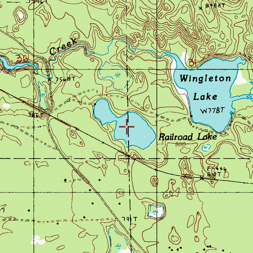 Topographic Map of Railroad Lake, MI