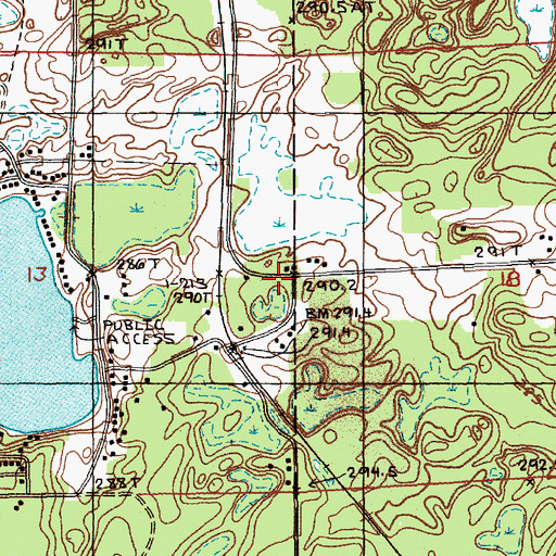 Topographic Map of Ramona, MI