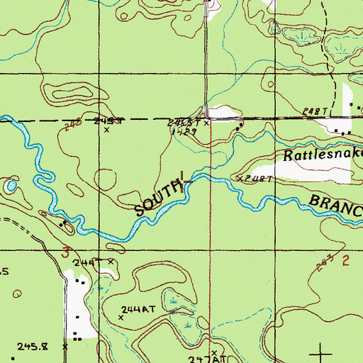 Topographic Map of Rattlesnake Creek, MI