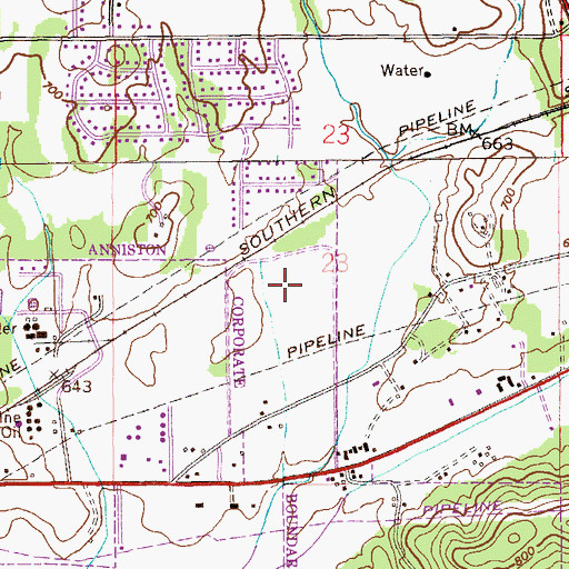 Topographic Map of Anniston Speedway, AL