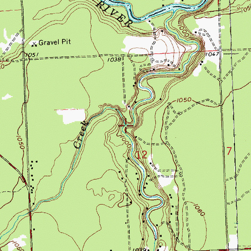 Topographic Map of Red Creek, MI