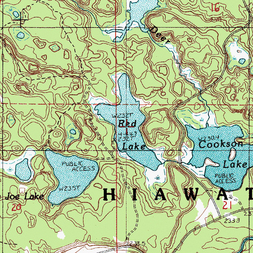 Topographic Map of Red Lake, MI
