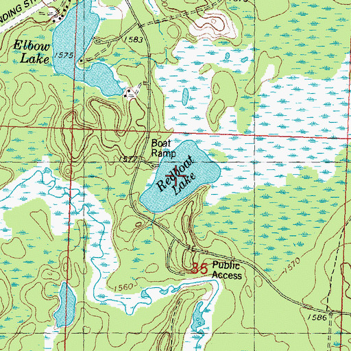 Topographic Map of Redboat Lake, MI