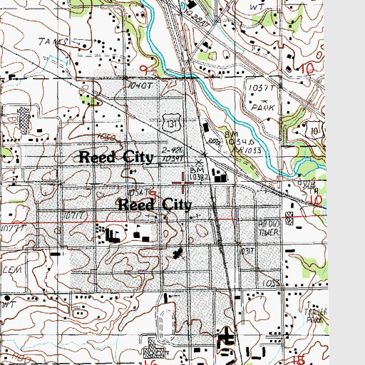 Topographic Map of Reed City, MI