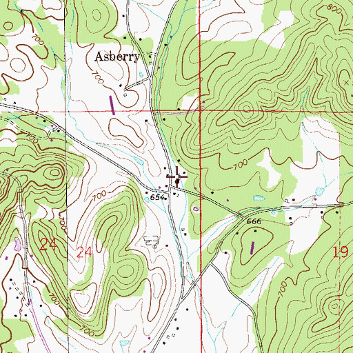 Topographic Map of Asberry Baptist Church, AL