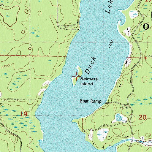 Topographic Map of Reimers Island, MI