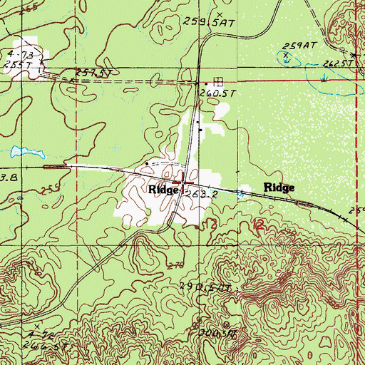 Topographic Map of Ridge, MI