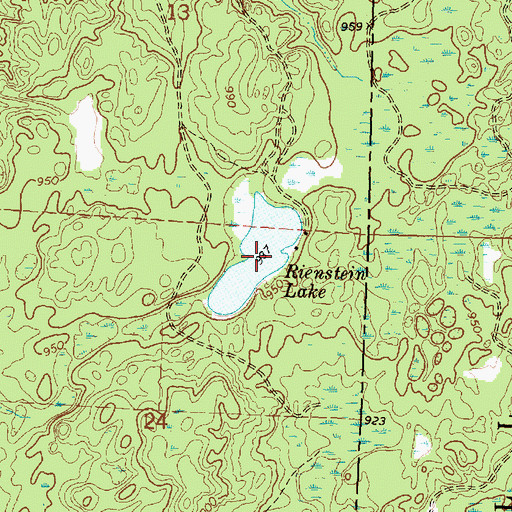 Topographic Map of Rienstein Lake, MI