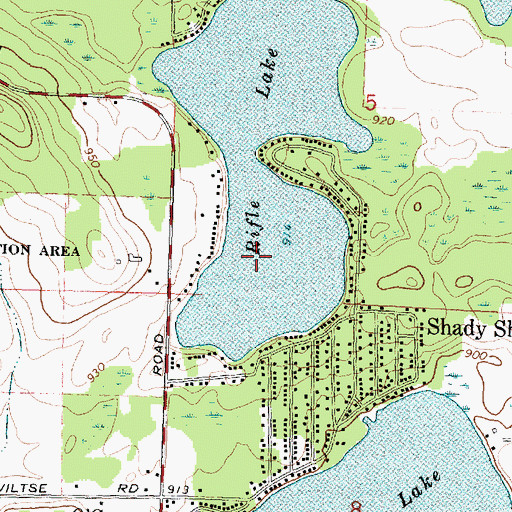 Topographic Map of Rifle Lake, MI