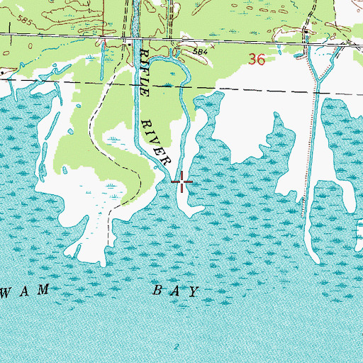 Topographic Map of Rifle River, MI