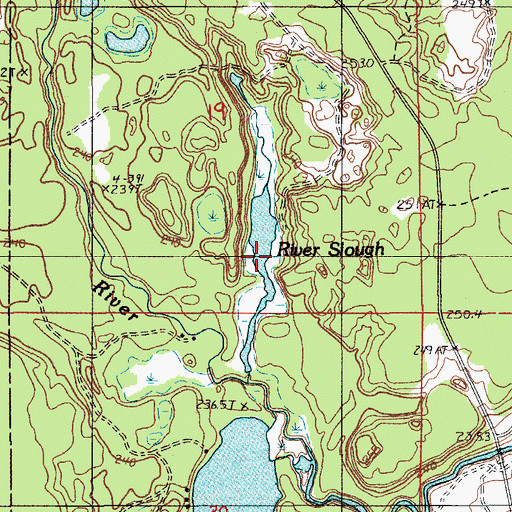 Topographic Map of River Slough, MI