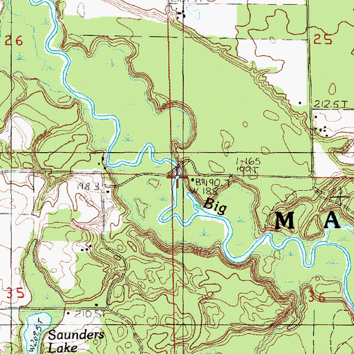 Topographic Map of Riverside School, MI