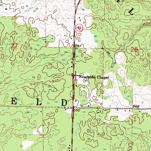 Topographic Map of Roadside Chapel, MI