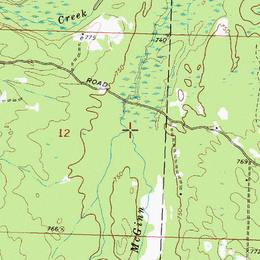 Topographic Map of Robbs Creek, MI