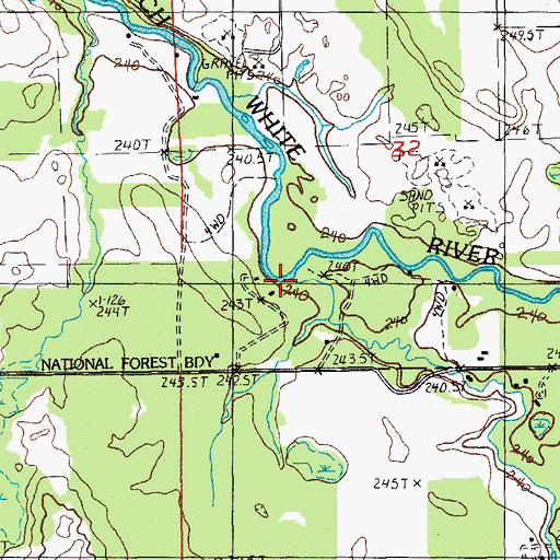 Topographic Map of Robinson Creek, MI