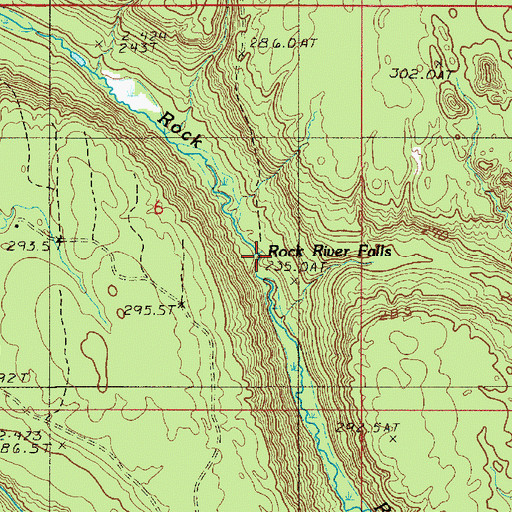 Topographic Map of Rock River Falls, MI