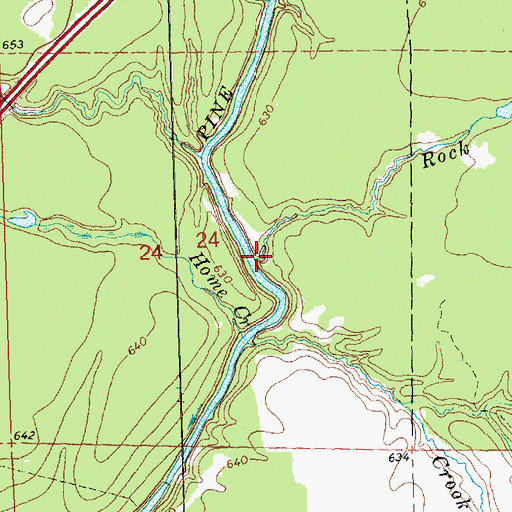 Topographic Map of Rock Spring Creek, MI
