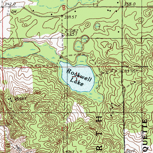 Topographic Map of Rockwell Lake, MI