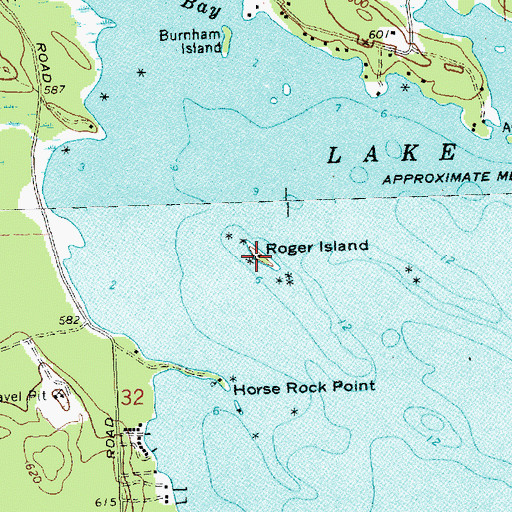 Topographic Map of Roger Island, MI