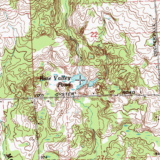 Topographic Map of Rose Valley Pond, MI