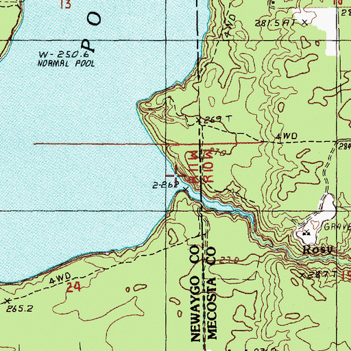 Topographic Map of Rosy Run, MI