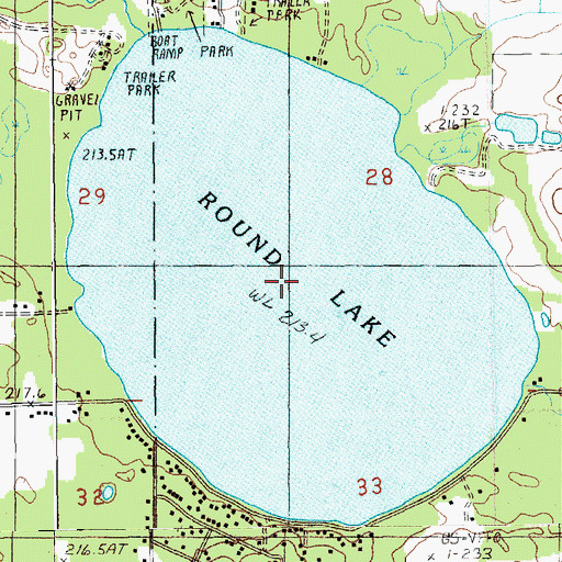 Topographic Map of Round Lake, MI