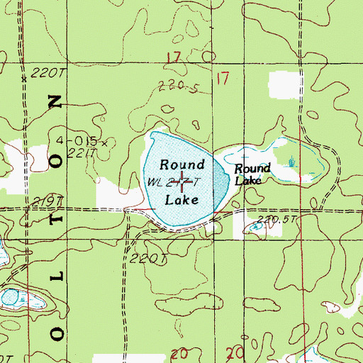 Topographic Map of Round Lake, MI