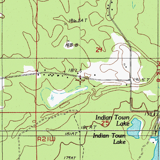 Topographic Map of Sacred Heart Church, MI